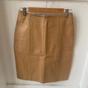 Cerrucci Genuine Leather Tan Pencil Skirt- Size 8
